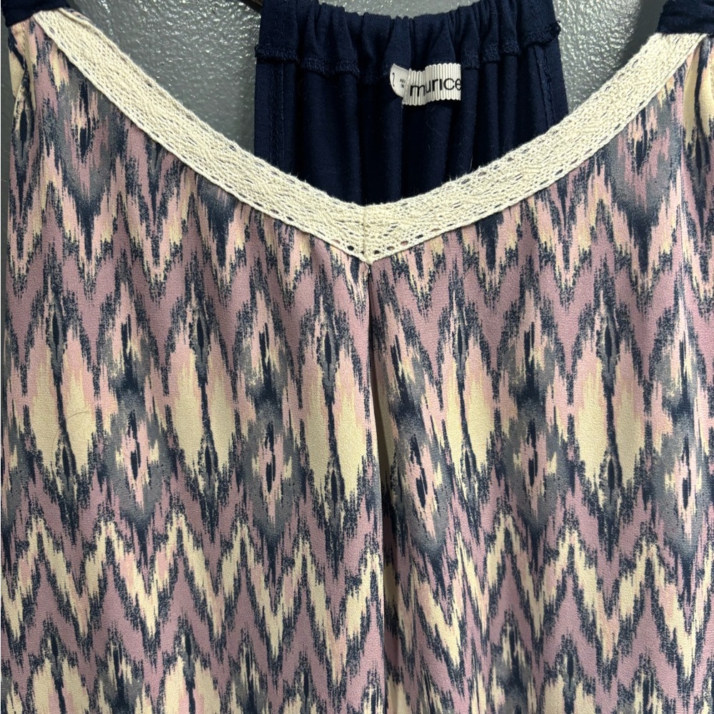 Maurices Lavender and White Patterned Lace-Trim Camisole - Picture 3 of 6